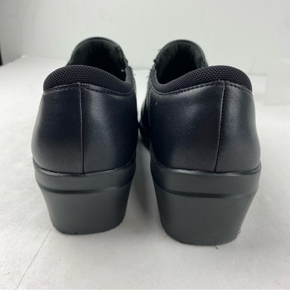 Clarks Collection Womens 10 Black Leather Angie Pearl Slip On Loafer Casual - Picture 2 of 7